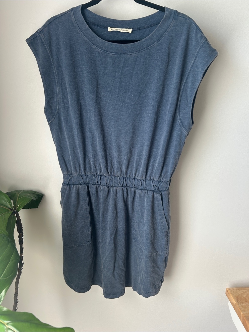 Rae Made Cinched dress in Dusty Blue
